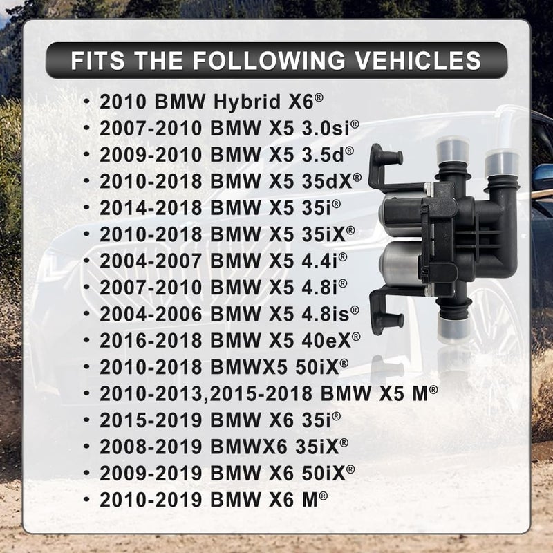 HOAVEED Heater Control Valve Solenoid Fits （2004–2018） BMW X5 E53 E70 F15,（2008-2019） X6 E71 F16 – HVAC Coolant Flow Regulator – Replaces 64116910544, 1147412166, SK416008, 701-005 - Image 4